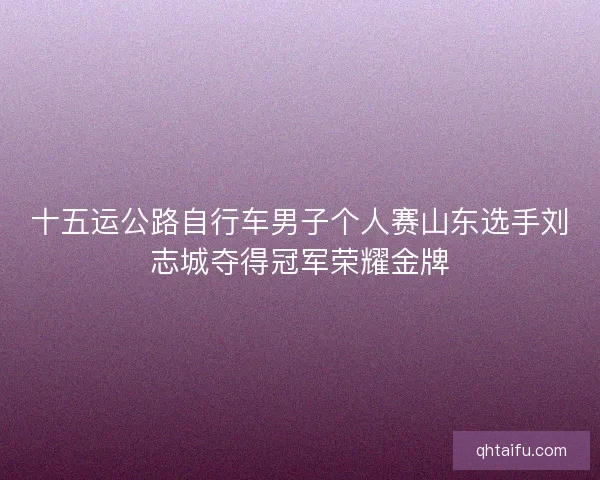 十五运公路自行车男子个人赛山东选手刘志城夺得冠军荣耀金牌