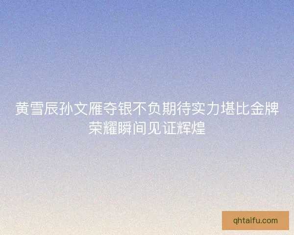 黄雪辰孙文雁夺银不负期待实力堪比金牌荣耀瞬间见证辉煌